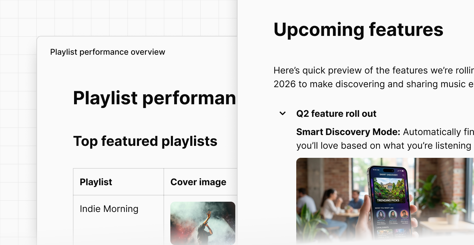 Add images in cards, toggle sections, and list items