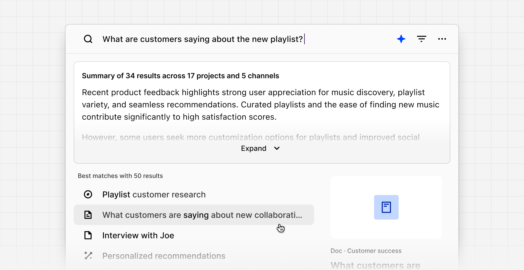 Quick search improvements