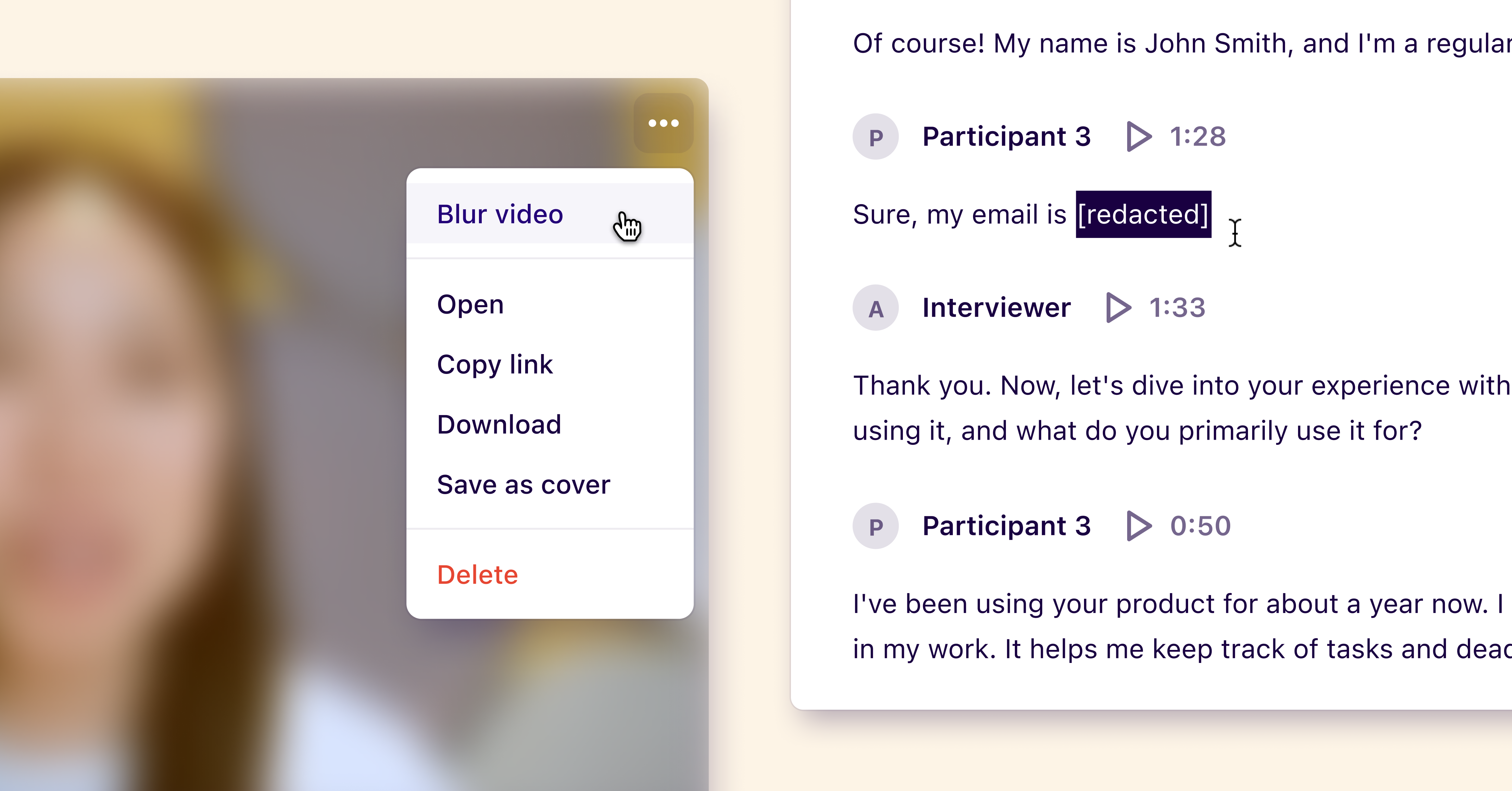 Video, audio and text redaction 